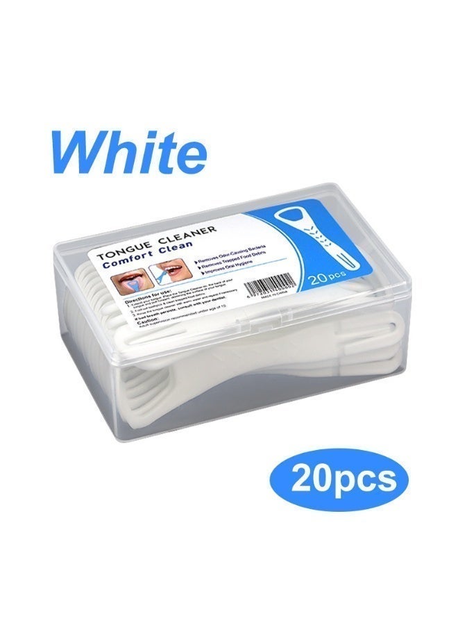 كاشط اللسان كاشط لسان للاستخدام لمرة واحدة مصمم بدرجة غذائية ذو وجهين منظف لغطاء اللسان مع مقبض غير قابل للانزلاق محمول ومعبأ بشكل فردي مناسب للعائلات السعودية - Image 1